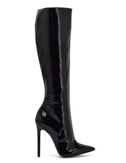 Sanctum Vegan Knee Boots GINA With Stiletto Heel In Italian VEGAN Shiny Leather