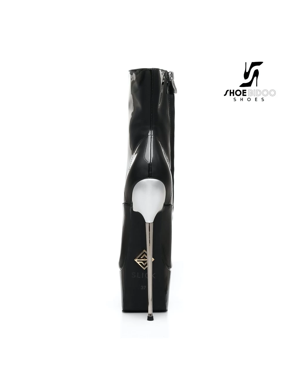 SLICK Black Giaro SLICK ENZO Fetish Platform Booties With Silver Heels 3 SLICK Black Giaro SLICK ENZO Fetish Platform Booties With Silver Heels - Image 3