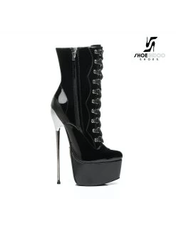 SLICK Black Giaro SLICK ENZO Fetish Platform Booties With Silver Heels 14 SLICK Black Giaro SLICK ENZO Fetish Platform Booties With Silver Heels -Urban Sole Shop slick black giaro slick enzo fetish platform booti 3