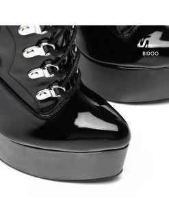 SLICK Black Giaro SLICK ENZO Fetish Platform Booties With Silver Heels 17 SLICK Black Giaro SLICK ENZO Fetish Platform Booties With Silver Heels -Urban Sole Shop slick black giaro slick enzo fetish platform booti 6