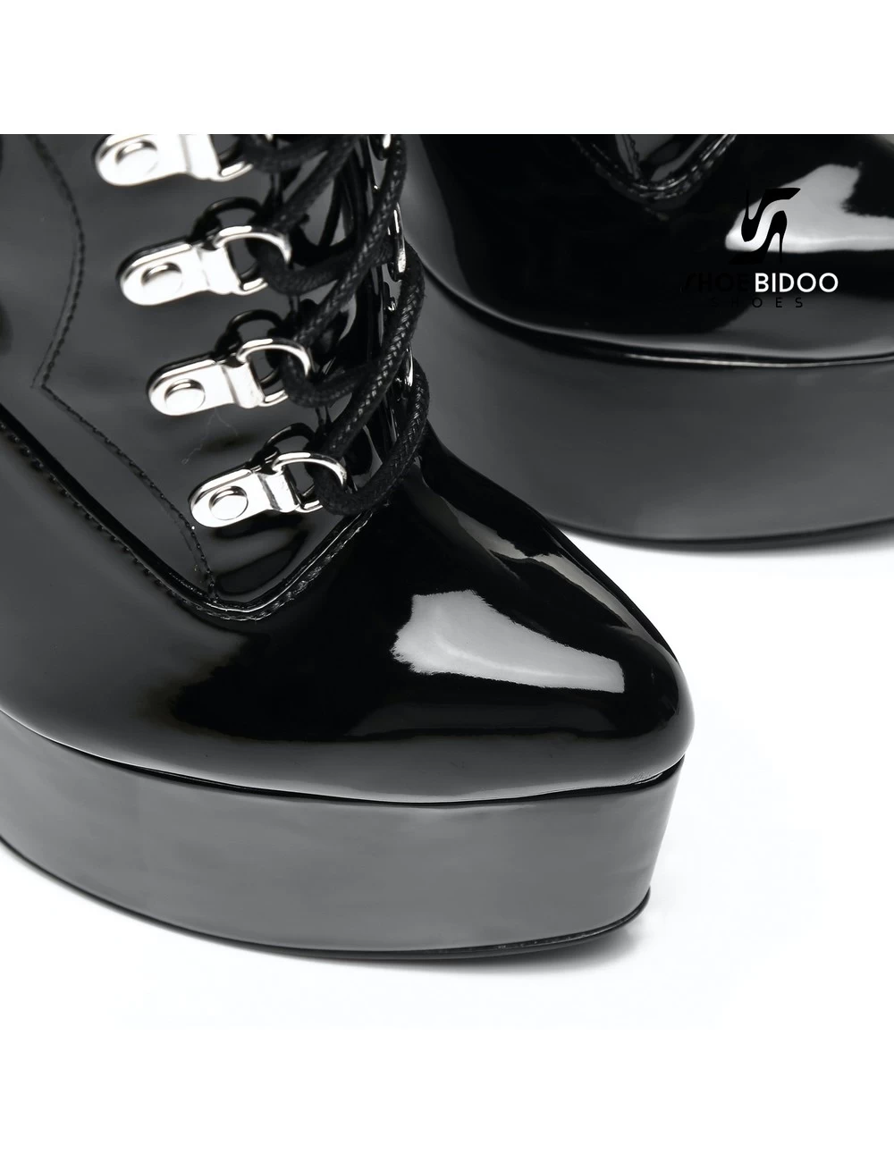 SLICK Black Giaro SLICK ENZO Fetish Platform Booties With Silver Heels 7 SLICK Black Giaro SLICK ENZO Fetish Platform Booties With Silver Heels - Image 7