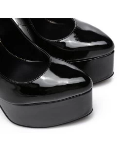 SLICK Black Shiny ESSENCE Giaro SLICK Platform Pumps With Locking Ankle Strap -Urban Sole Shop slick black shiny essence giaro slick platform pum 3