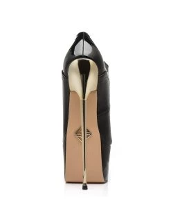 SLICK Black Shiny Giaro Ultra Fetish Platform Oxfords With Gold Heels -Urban Sole Shop slick black shiny giaro ultra fetish platform oxfo 2