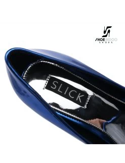 SLICK Blue Liquid Shiny Giaro SLICK ESCALA Platform Pumps With Silver Heels -Urban Sole Shop slick blue liquid shiny giaro slick escala platfor 8