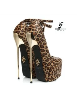 SLICK Leopard Print ESSENCE Giaro SLICK Platform Pumps With Locking Ankle Strap -Urban Sole Shop slick leopard print essence giaro slick platform p 4