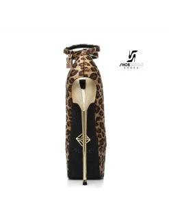 SLICK Leopard Print ESSENCE Giaro SLICK Platform Pumps With Locking Ankle Strap -Urban Sole Shop slick leopard print essence giaro slick platform p 5