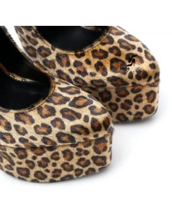 SLICK Leopard Print ESSENCE Giaro SLICK Platform Pumps With Locking Ankle Strap -Urban Sole Shop slick leopard print essence giaro slick platform p 7