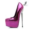 SLICK Liquid FUCHSIA Giaro SLICK ESCALA Platform Pumps With Silver Heels