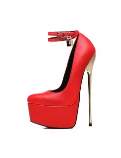 SLICK Red ESSENCE Giaro SLICK Platform Pumps With Locking Ankle Strap