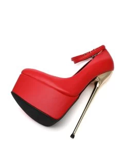 SLICK Red ESSENCE Giaro SLICK Platform Pumps With Locking Ankle Strap 15 SLICK Red ESSENCE Giaro SLICK Platform Pumps With Locking Ankle Strap -Urban Sole Shop slick red essence giaro slick platform pumps with 4