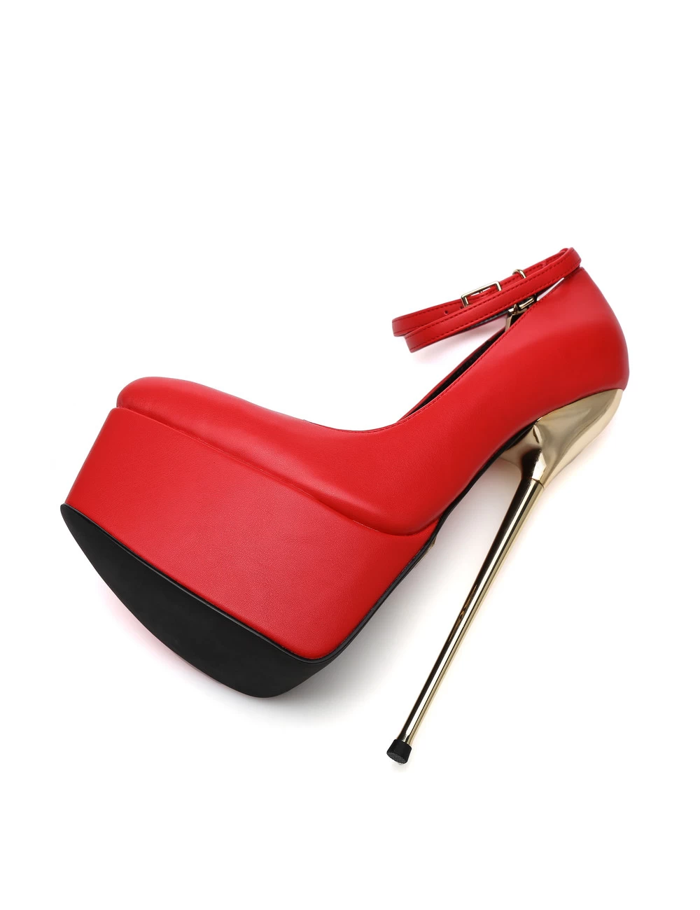 SLICK Red ESSENCE Giaro SLICK Platform Pumps With Locking Ankle Strap 5 SLICK Red ESSENCE Giaro SLICK Platform Pumps With Locking Ankle Strap - Image 5