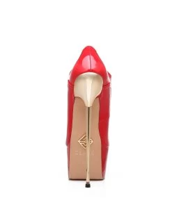 SLICK Red Shiny Giaro Ultra Fetish Platform Oxfords With Gold Heels -Urban Sole Shop slick red shiny giaro ultra fetish platform oxford 2