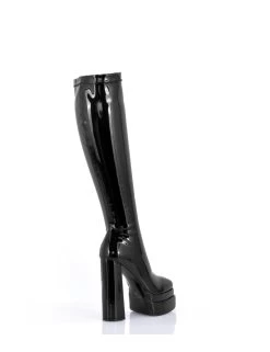 Stephane Vegan Caruso Platform Knee Boots - Black Shiny -Urban Sole Shop stephane vegan caruso platform knee boots black sh 4