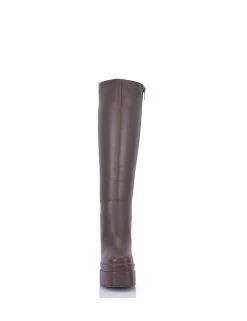 Stephane Vegan Severine Platform Chunky Heel Knee Boots Brown -Urban Sole Shop stephane vegan severine platform chunky heel knee 2