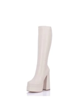 Stephane Vegan Severine Platform Chunky Knee Boots Beige -Urban Sole Shop stephane vegan severine platform chunky knee boots 5