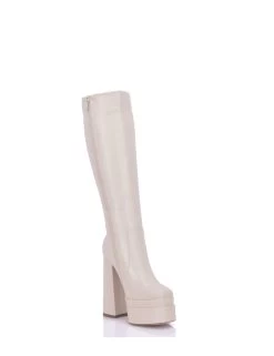 Stephane Vegan Severine Platform Chunky Knee Boots Beige -Urban Sole Shop stephane vegan severine platform chunky knee boots 7
